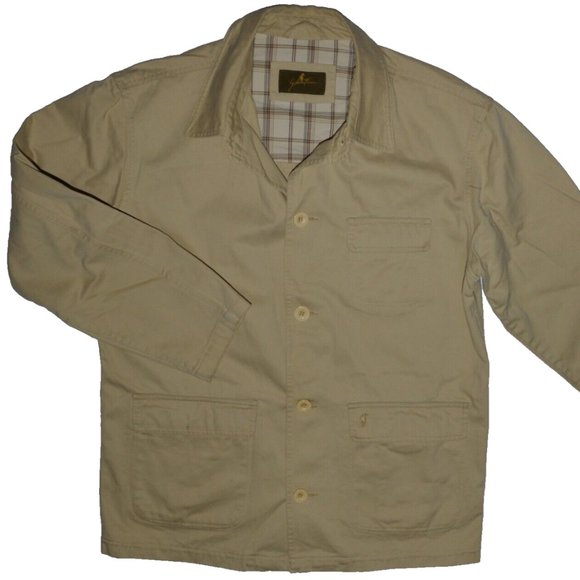 GENTLEMAN FARMER VTG 80'S MEN'S SZ 54 EU MEDIUM LARGE BEIGE LIGHT JACKET COAT - Picture 4 of 6